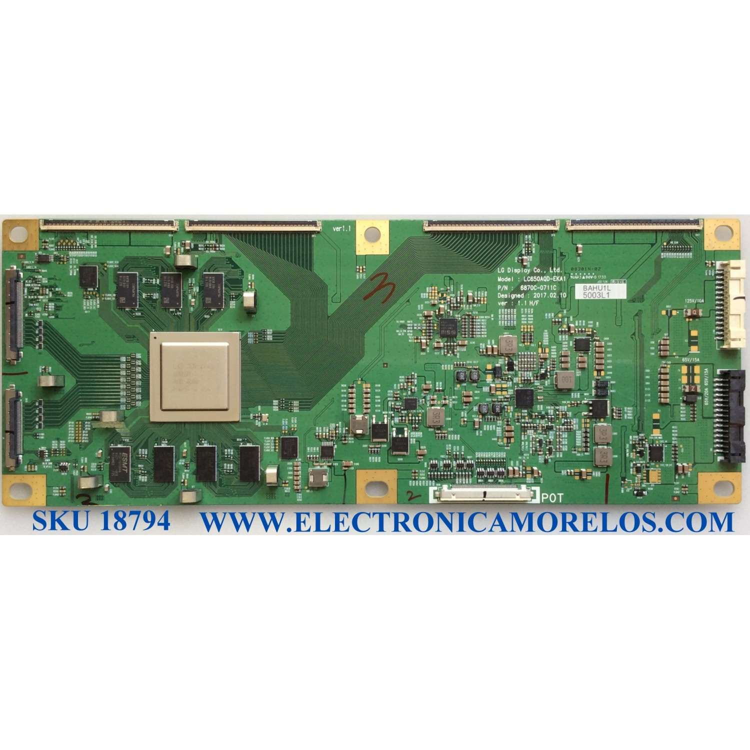 T-CON / LG 6871L-5003L / 6870C-0711C / 6870C-0711B / LC650AQD-EKA1 / 5003L / PANEL LC550AQD (EK)(A1) / MODELOS OLED55C7P-U.BUSYLJR / OLED55C7P / PARTES SUSTITUTAS 6871L-5003E / 6871L-5003A / 6871L-5003C / 6871L-5328C
